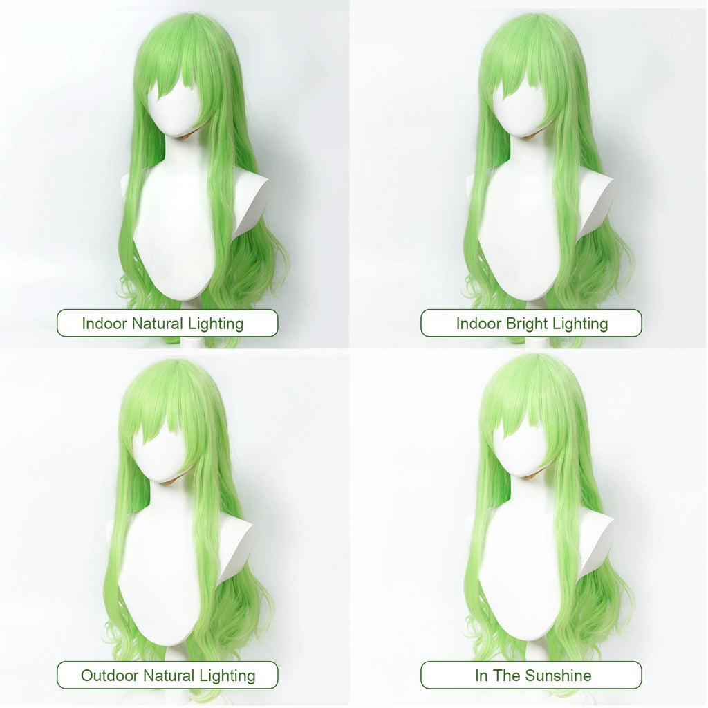 Cosplay Wig Blue Archive Anime Wig Tachibana Hikari Green Game Role-Play Wig Long Synthetic Hair Wig for Anime Party Masquerade