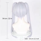 Silver White Short Double Ponytail High Quality Synthetic Wig | Anime Character Cosplay Wig Anime Reality Show Wig