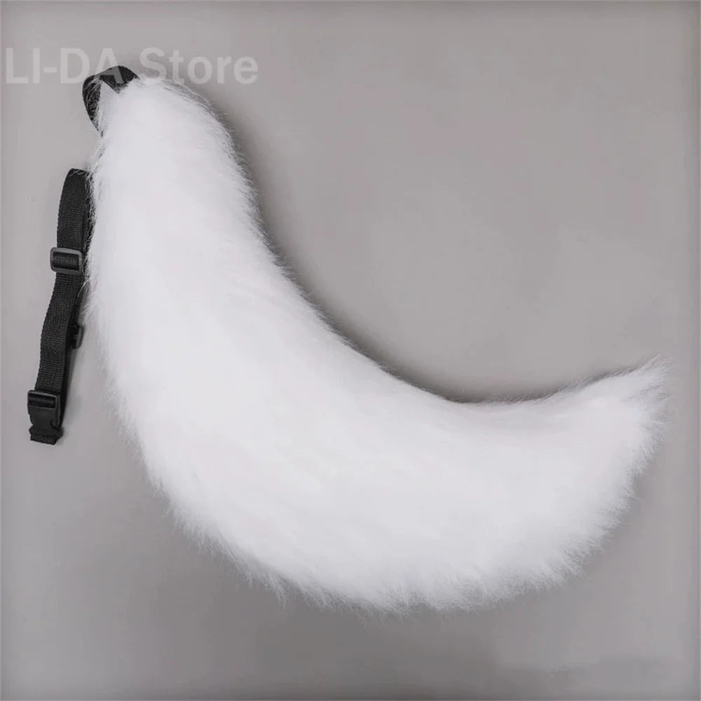 Anime COS Cat Fox Tails Plush Cosplay Big Tails Dog Furry Tail Role Play Party Props Fursuit Tail Halloween Costume Accessories