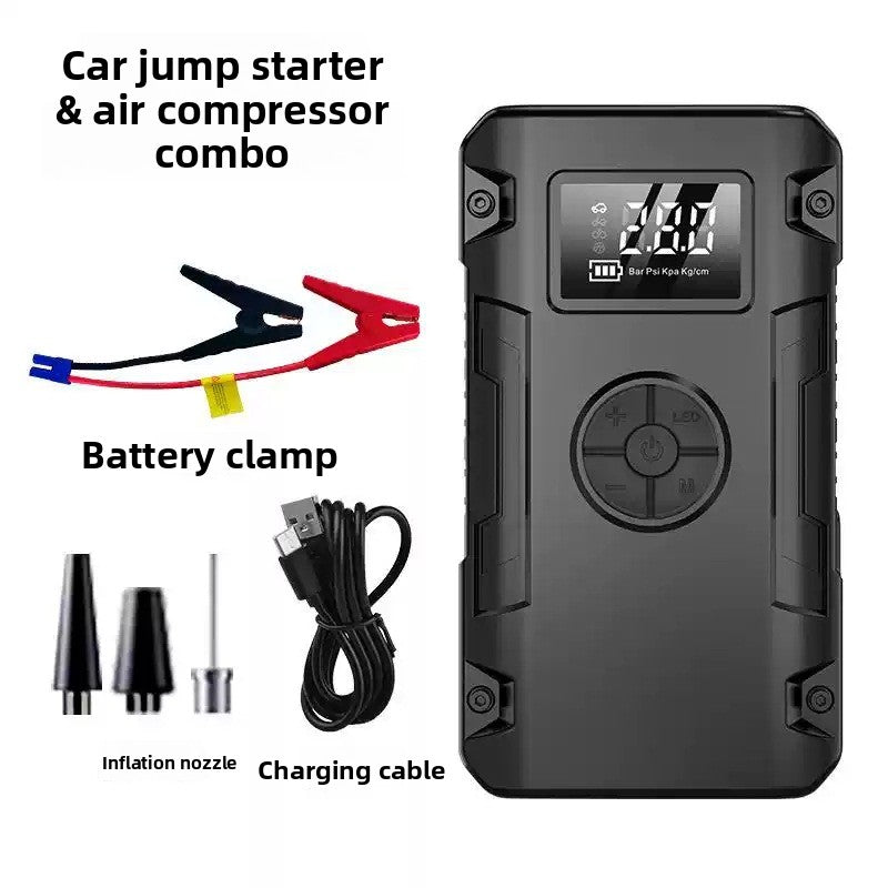 3-in-1 Car Emergency Jump Starter, Wireless Air Pump &amp; Power Bank