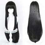 2 Styles Akemi Homura Cosplay Synthetic Wig 90Cm Long Black Wigs Cosplay Anime Wig Heat Resistant Hair Halloween