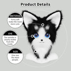 Animal Furry Fursuit Head Mask Plush Cat Fox Mask Costume Props for Halloween Cosplay Party