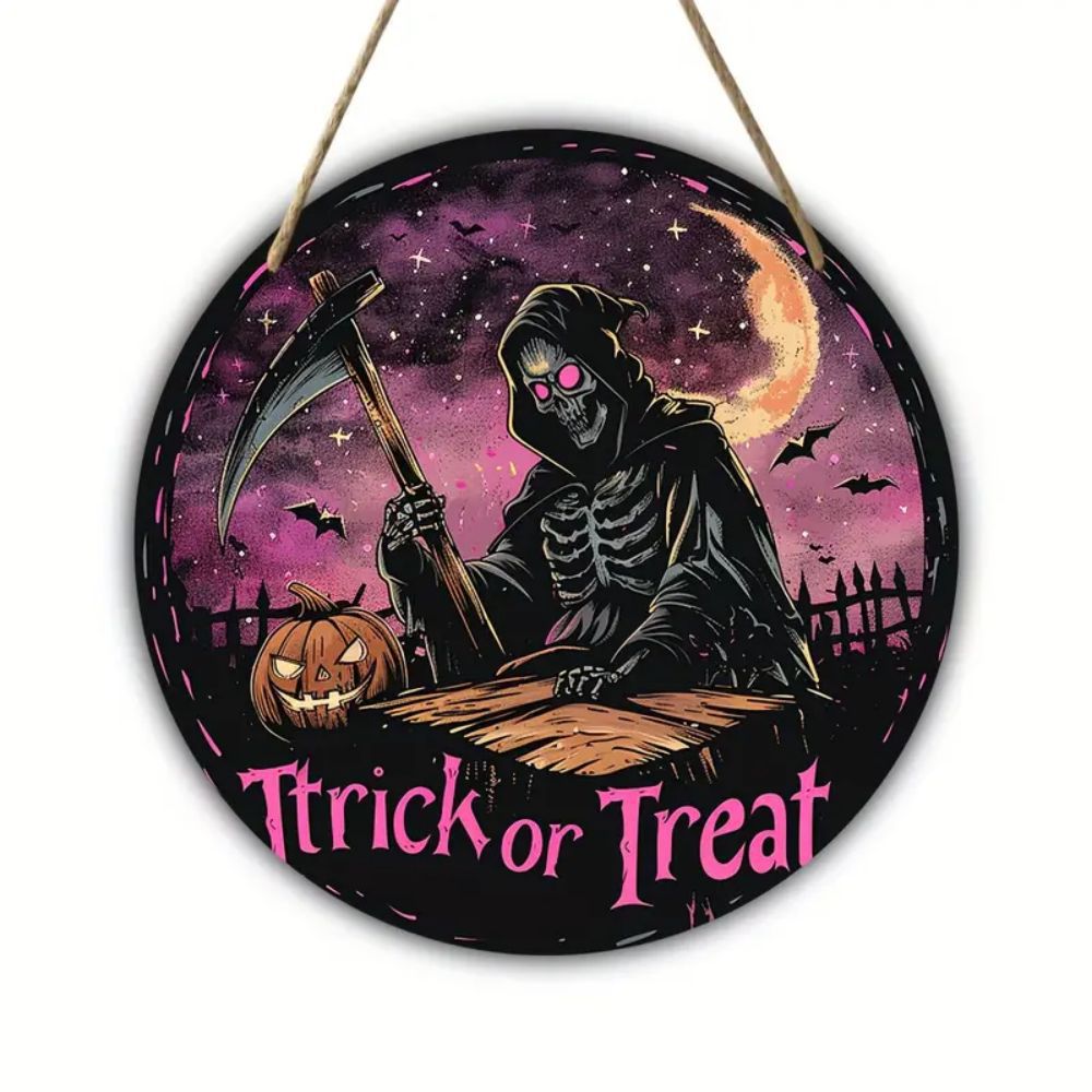 Halloween Wooden House Number Hanging Sign