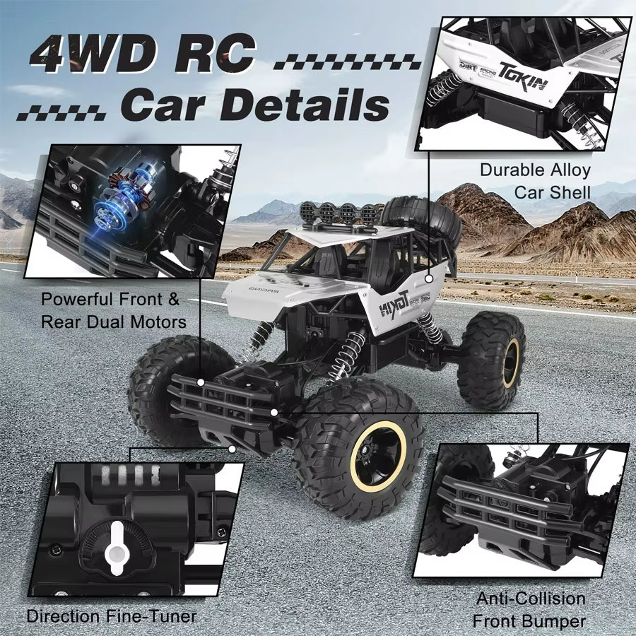 1:12 / 1:16 4WD Remote Control Car with Led Lights 2.4G Radio RC Cars Off-Road Control Trucks Toys Gifts for Boy Girl Children