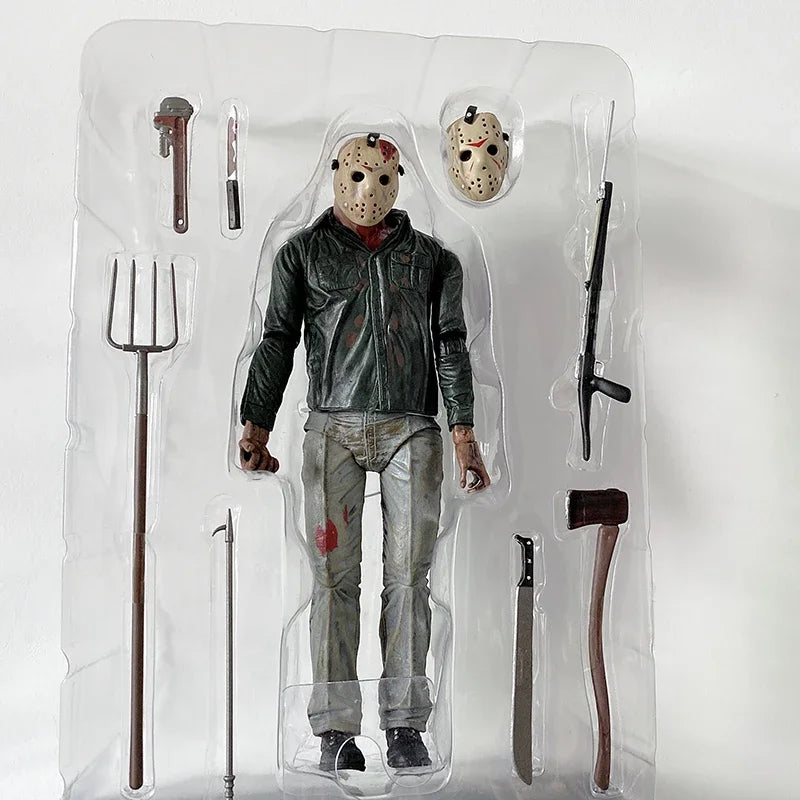 NECA Friday the 13Th Figure Toys Freddy Jason Voorhees Blood Ultimate Action Figure Jason Collectible Model Toy Christmas Gifts