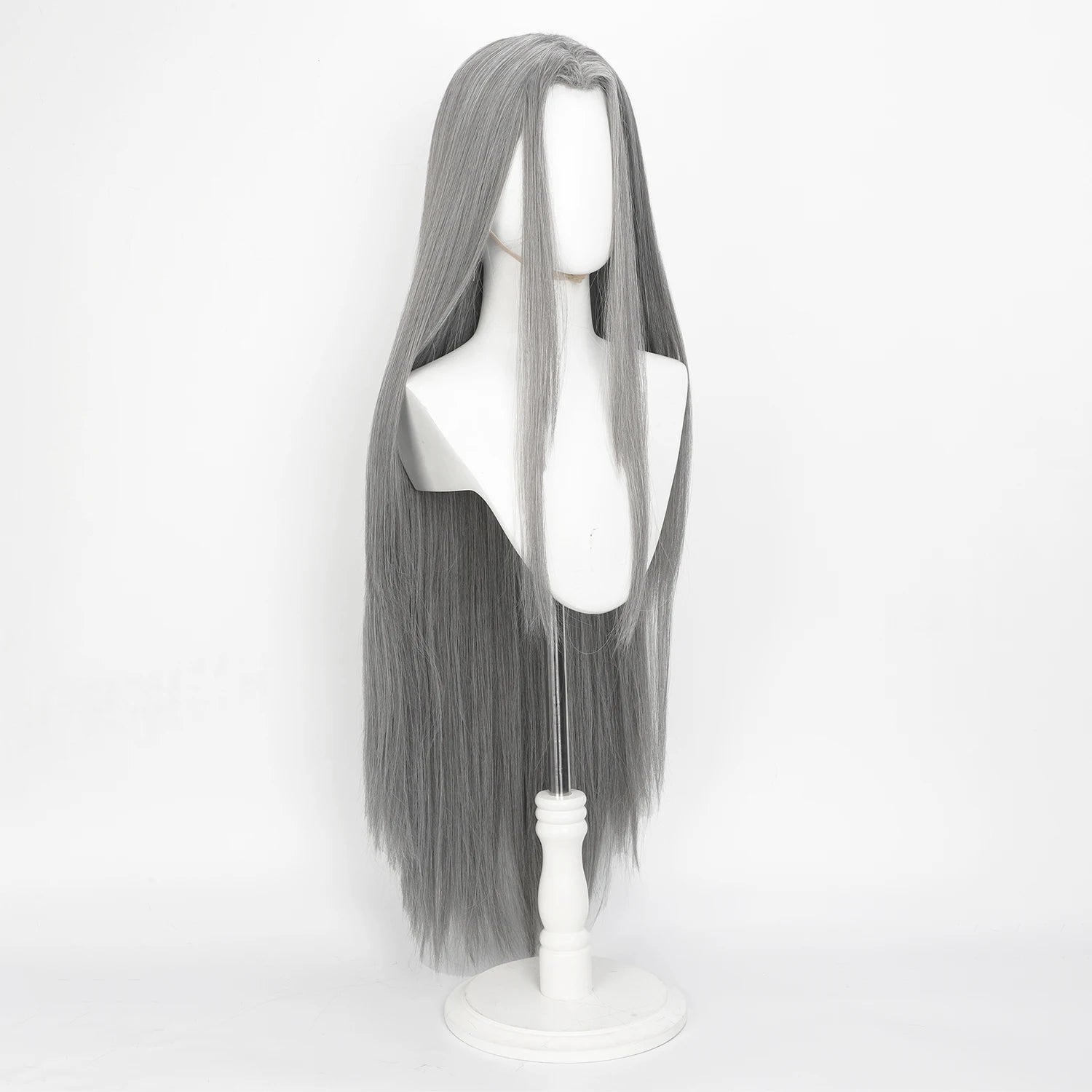 Cosplay Wig Final Fantasy Anime Wig Sephiroth Gray FF7 Anime Game Role-Play Wig Male Anime Synthetic Wig Widow'S Peak Bangs
