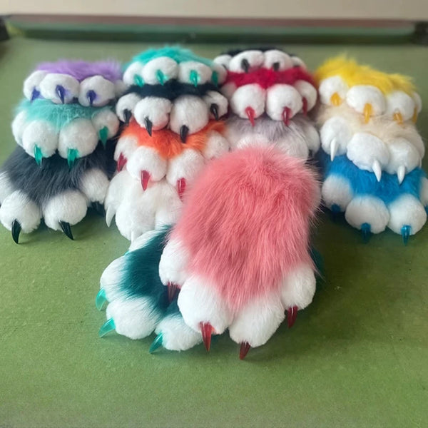 New Fursuit Kigurumi Furry Animal Paws Gloves Nails Kig Cosplay Costume Wearable Furry Animal Colorful Claws Cos Props Halloween