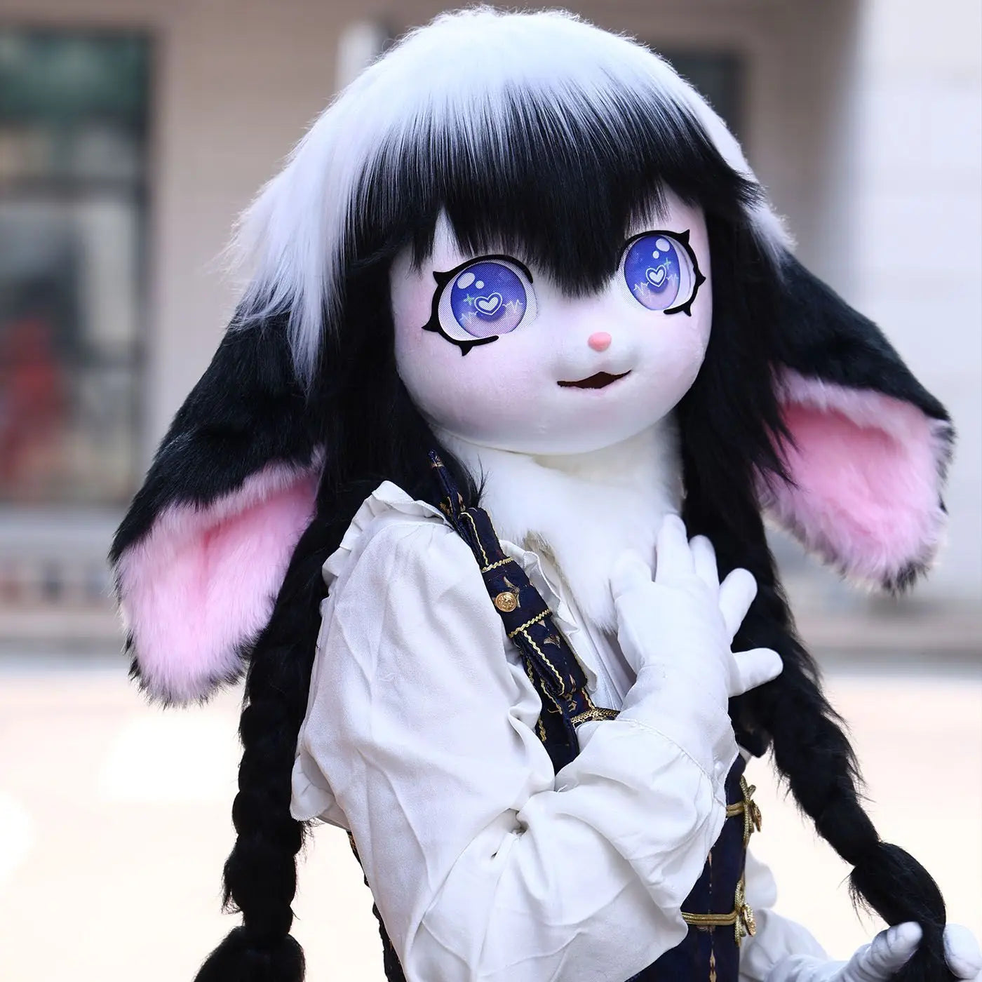 Cute Fursuit Kigurumi Headset Furry Cosplay Costume Rabbit Doll Costume Paws Animal Head Base Kig Mask Furry Costume Accessories