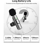 Wireless Lavalier Microphone for Android Mini Lapel Lav Mic with Noise Reduction for Vlog Youtube Tiktok Audio Video Recording