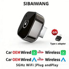 2026 New Wireless Carplay Adapter for Apple Iphone ＆Android Auto 2 in 1, Mini USB Carplay Dongle Wirn with Fast Stable Connectio
