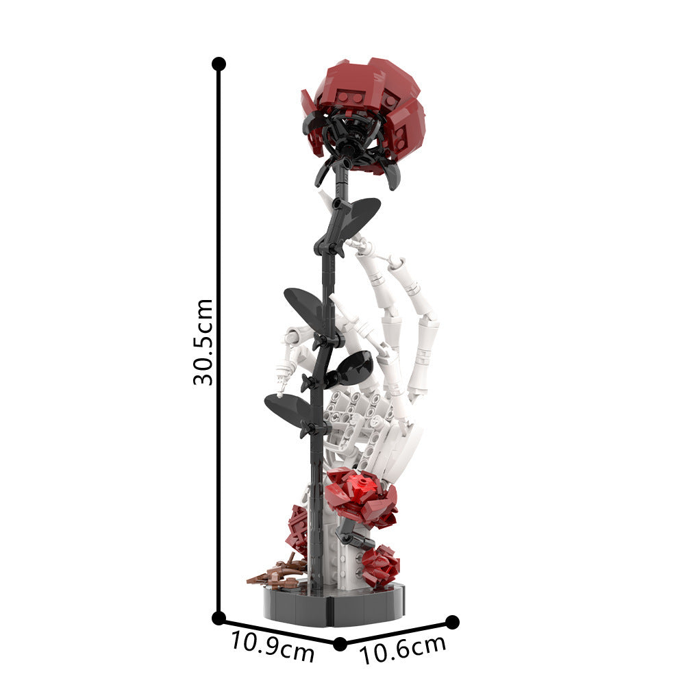 Skeleton Hand with Gothic Cross & Rose Building Block Set
