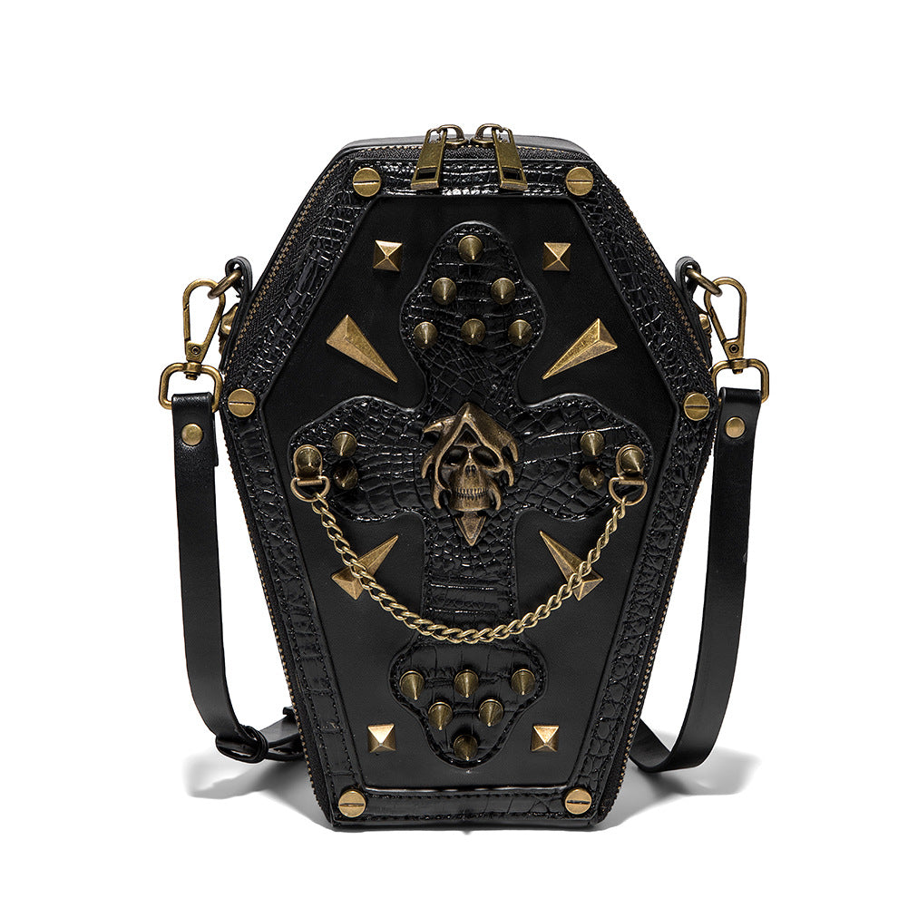 Gothic Coffin Shape Crossbody Shoulder Bag