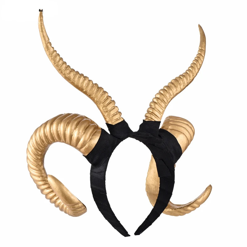Devil Horns Headband, Black Devil Horns Black Horns Maleficent Horns Headband for Halloween Costume Cosplay
