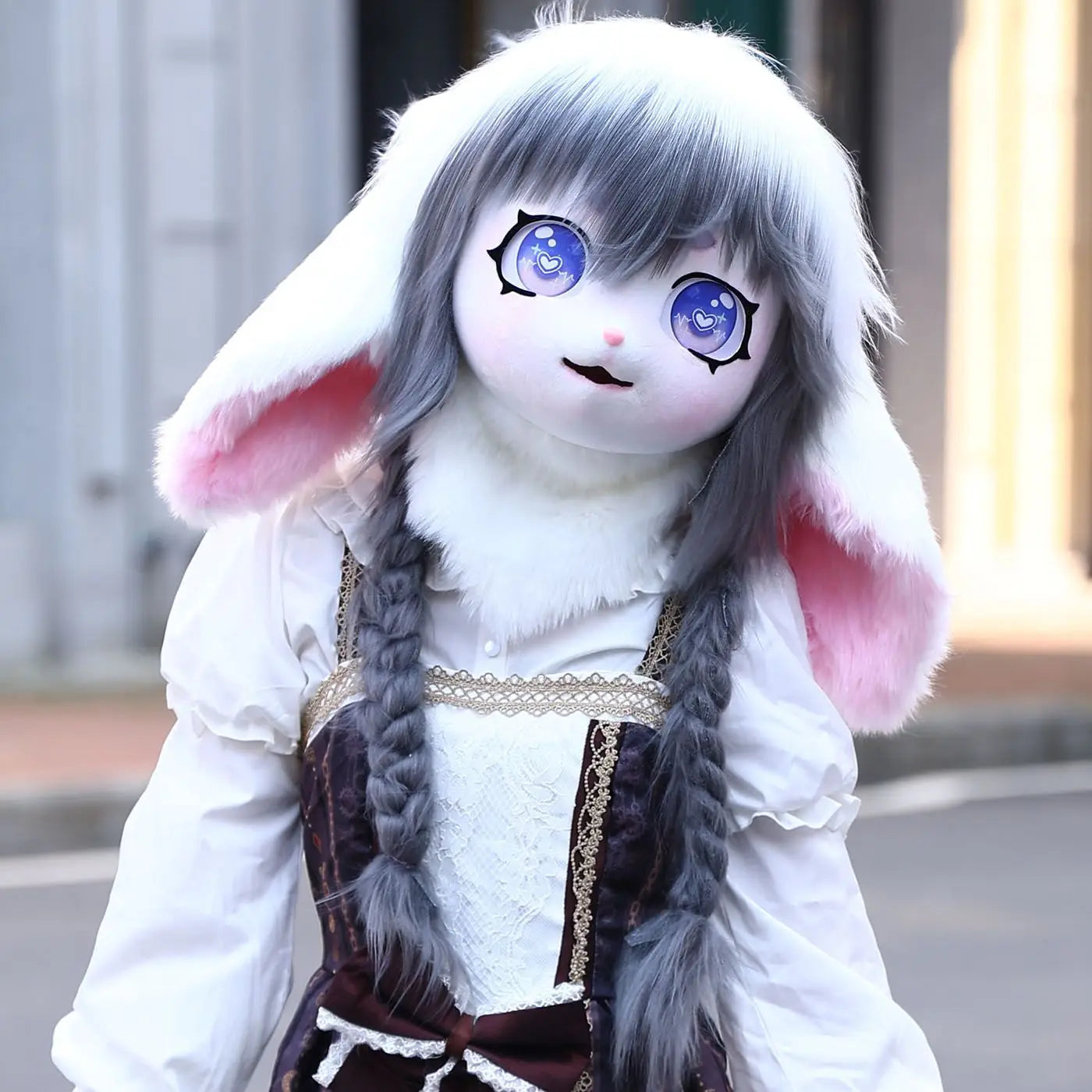 Cute Fursuit Kigurumi Headset Furry Cosplay Costume Rabbit Doll Costume Paws Animal Head Base Kig Mask Furry Costume Accessories