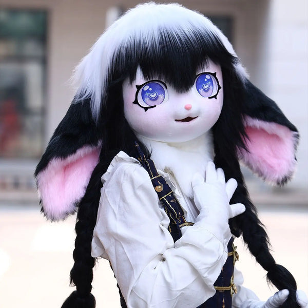 Cute Fursuit Kigurumi Headset Furry Cosplay Costume Rabbit Doll Costume Paws Animal Head Base Kig Mask Furry Costume Accessories