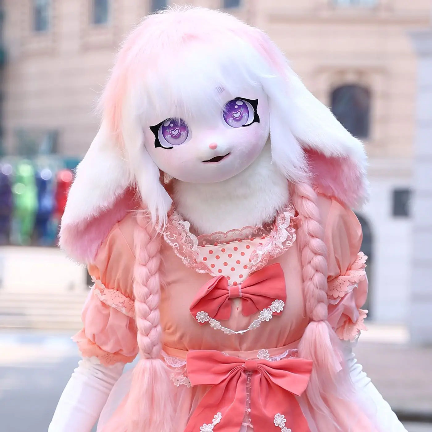Cute Fursuit Kigurumi Headset Furry Cosplay Costume Rabbit Doll Costume Paws Animal Head Base Kig Mask Furry Costume Accessories