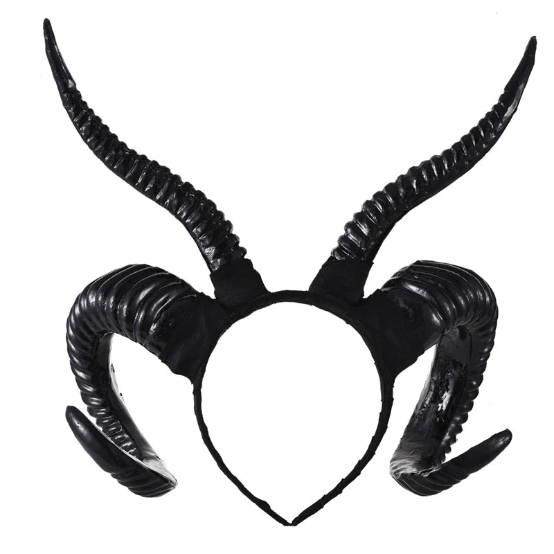 Devil Horns Headband, Black Devil Horns Black Horns Maleficent Horns Headband for Halloween Costume Cosplay