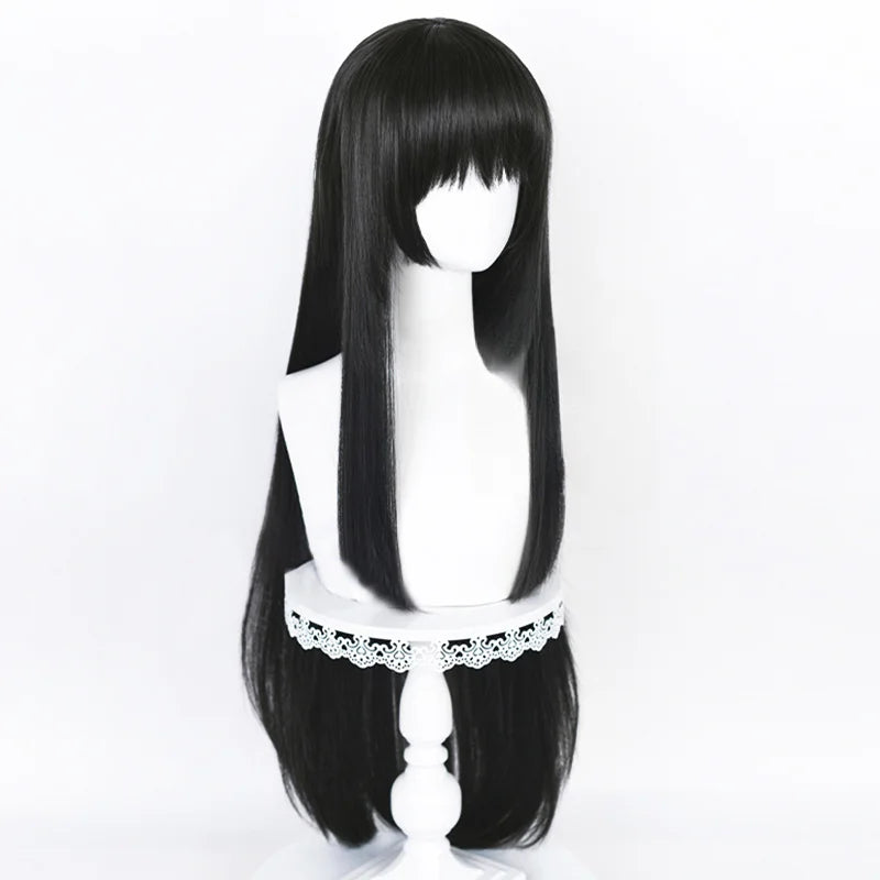 2 Styles Akemi Homura Cosplay Synthetic Wig 90Cm Long Black Wigs Cosplay Anime Wig Heat Resistant Hair Halloween