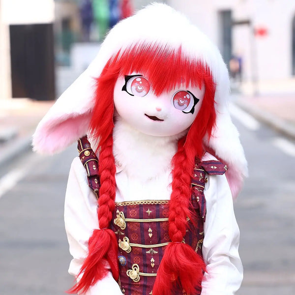 Cute Fursuit Kigurumi Headset Furry Cosplay Costume Rabbit Doll Costume Paws Animal Head Base Kig Mask Furry Costume Accessories