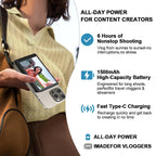 Wireless Selfie Monitor Screen,Magnetic 4K Selfie Monitor Screen with Vlog Live Stream /Selfies ,For Iphone/Android