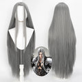 Cosplay Wig Final Fantasy Anime Wig Sephiroth Gray FF7 Anime Game Role-Play Wig Male Anime Synthetic Wig Widow'S Peak Bangs