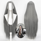 Cosplay Wig Final Fantasy Anime Wig Sephiroth Gray FF7 Anime Game Role-Play Wig Male Anime Synthetic Wig Widow'S Peak Bangs