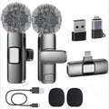Wireless Lavalier Microphone for Android Mini Lapel Lav Mic with Noise Reduction for Vlog Youtube Tiktok Audio Video Recording
