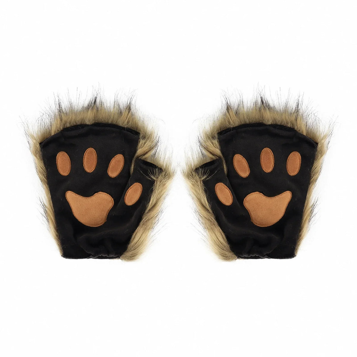 Fluffyanime Animal Fur Fox Tail Cat Paws Gloves and Ears Headwear Face Mask Cosplay Costume Set Halloween Party Accessorie