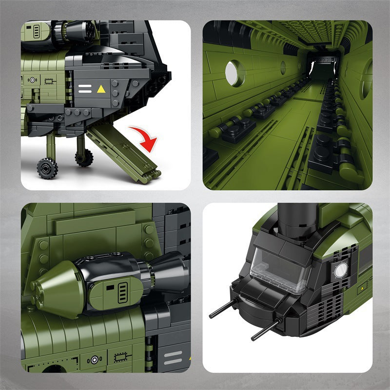DIY Military Chinook Helicopter Building Blocks Toy