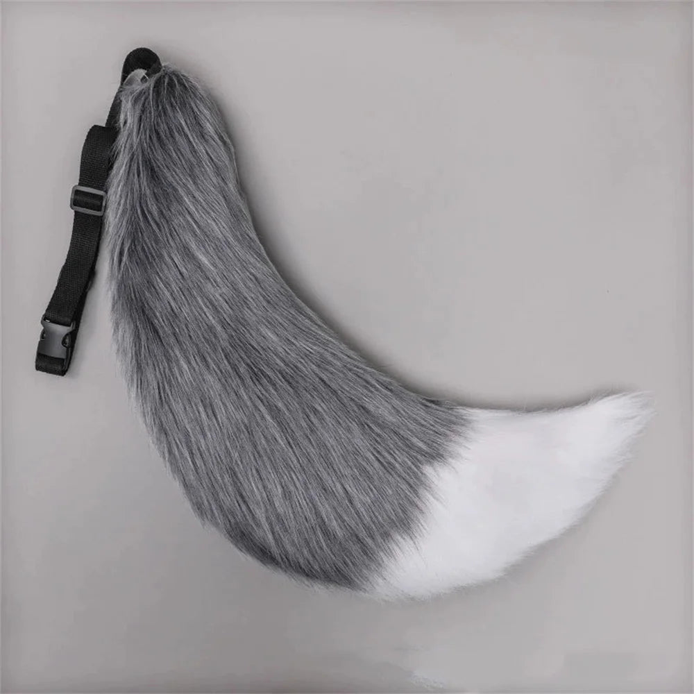 Anime COS Cat Fox Tails Plush Cosplay Big Tails Dog Furry Tail Role Play Party Props Fursuit Tail Halloween Costume Accessories