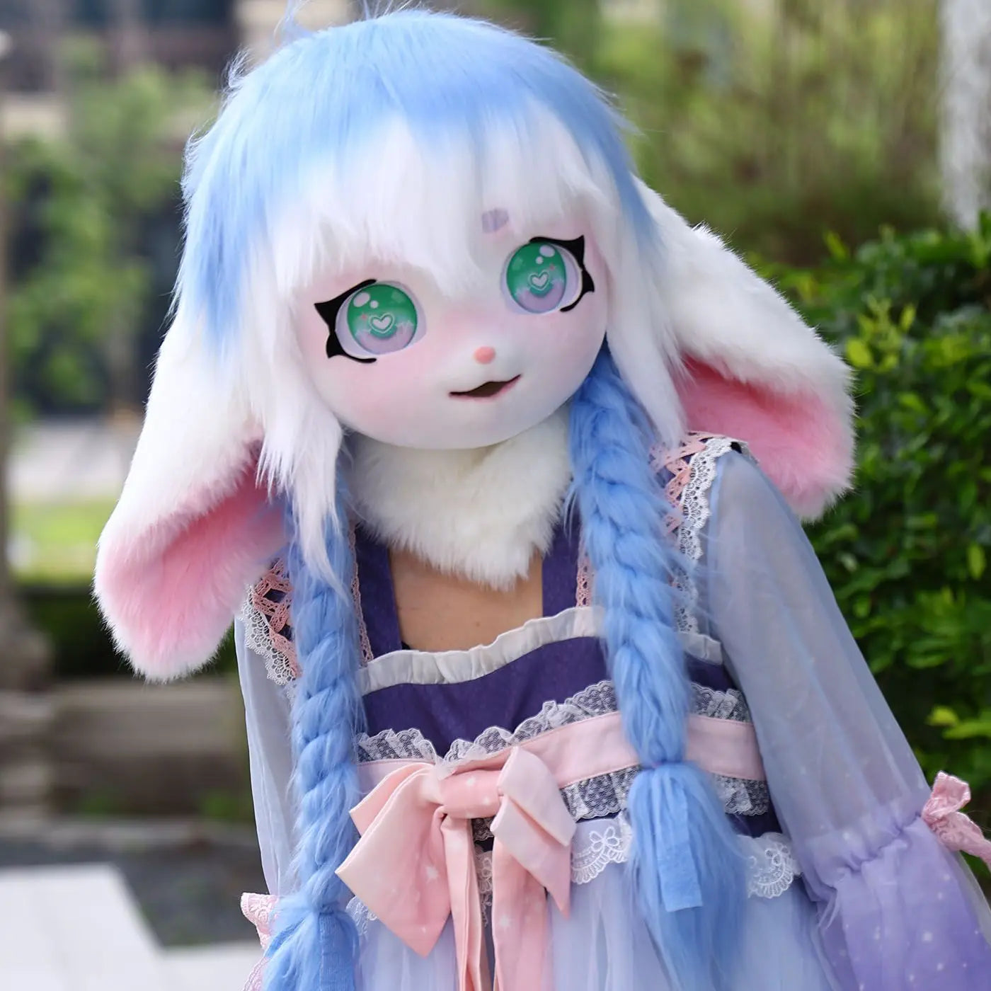 Cute Fursuit Kigurumi Headset Furry Cosplay Costume Rabbit Doll Costume Paws Animal Head Base Kig Mask Furry Costume Accessories