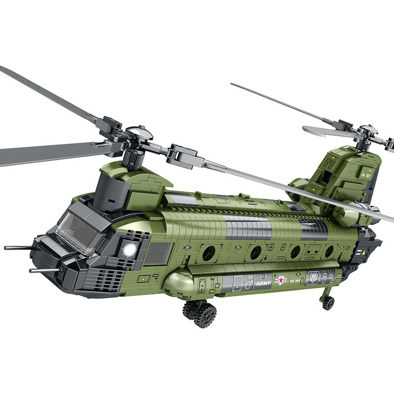 DIY Military Chinook Helicopter Building Blocks Toy
