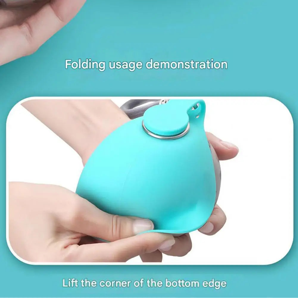 Spherical Dog Water Bottle Portable Hiking Water Dispenser Leak-Proof Foldable Silicone Bowl for Dogs Travel Outdoor Walking