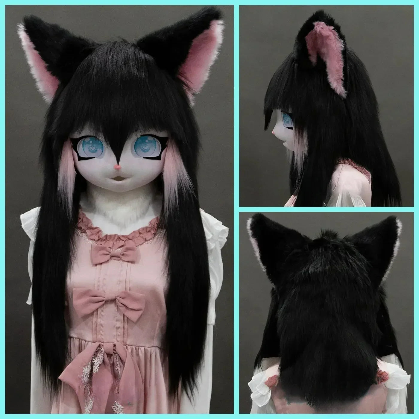 Fursuit Head Kigurumi Kig Furry Mask Cosplay Costume Paws Tail Comiket Furry Headbase Cat Rabbit Doll Animal Cosplay Costume