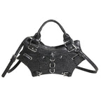 Gothic Bat Wing Shoulder Bag with Studded Details