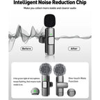 Wireless Lavalier Microphone for Android Mini Lapel Lav Mic with Noise Reduction for Vlog Youtube Tiktok Audio Video Recording