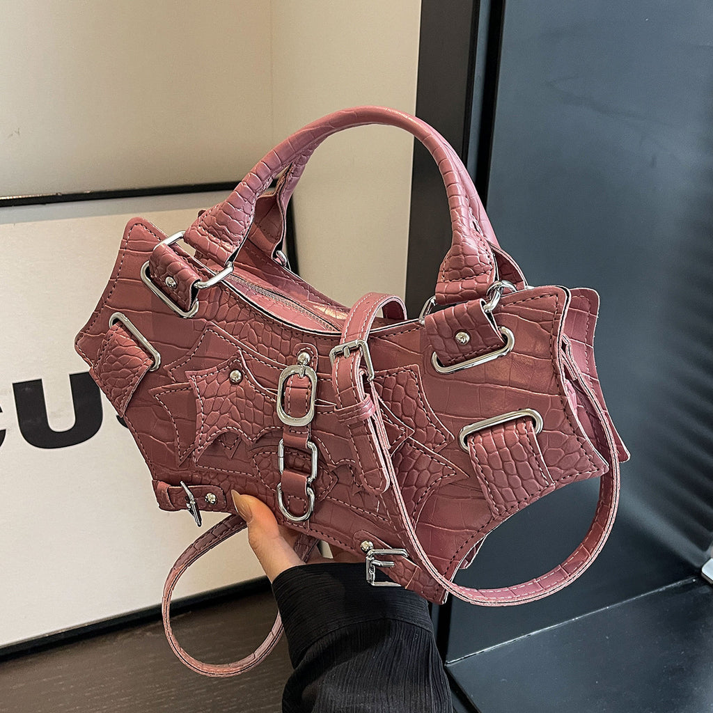 Gothic Bat Wing Shoulder Bag with Studded Details