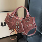 Gothic Bat Wing Shoulder Bag with Studded Details