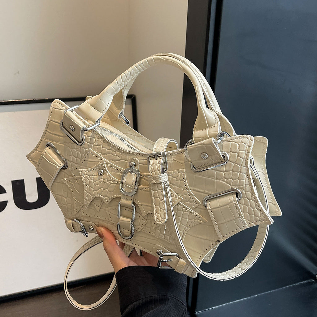 Gothic Bat Wing Shoulder Bag with Studded Details
