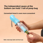 Portable Dog Water Bottle with Poop Bag Dispenser – 300ml & 600ml