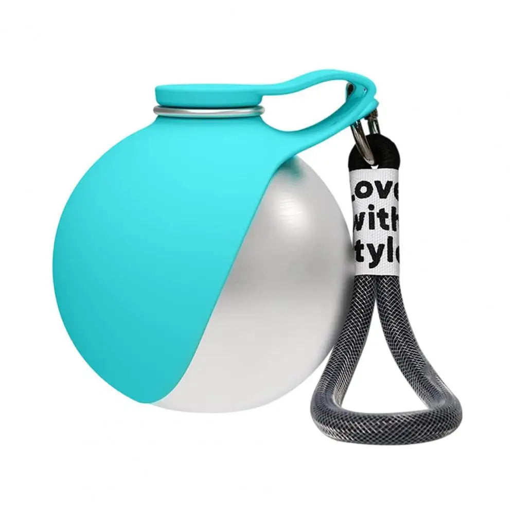 Spherical Dog Water Bottle Portable Hiking Water Dispenser Leak-Proof Foldable Silicone Bowl for Dogs Travel Outdoor Walking