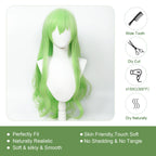 Cosplay Wig Blue Archive Anime Wig Tachibana Hikari Green Game Role-Play Wig Long Synthetic Hair Wig for Anime Party Masquerade