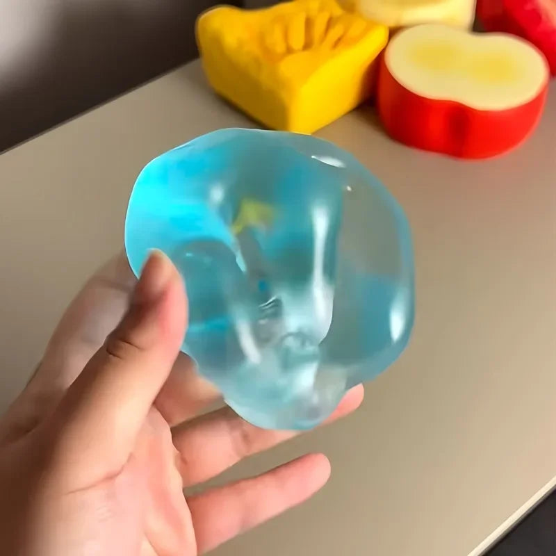 Blue Maltose Squishy Toys anti Stress Sensory Fidgets Toy Soft Simulated Transparent Blue Maltose Slow-Rebound Decompression Toy