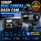 1080P Dual Camera Dash Cam – Front & Cabin