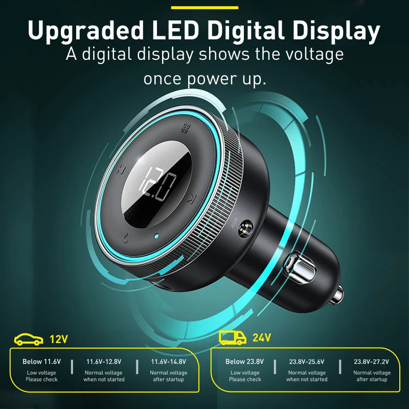 Baseus Bluetooth FM Transmitter & Dual Car Charger