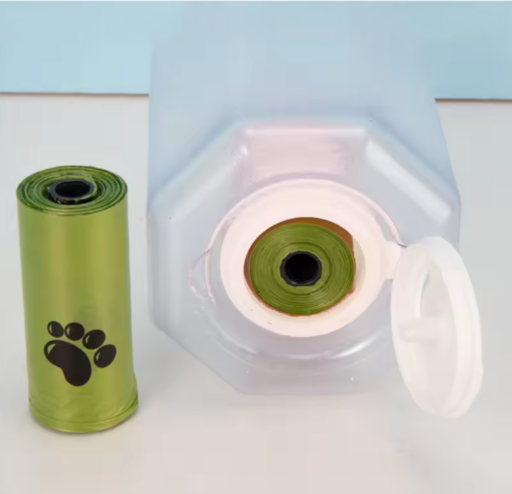 Portable Dog Water Bottle with Poop Bag Dispenser – 300ml & 600ml