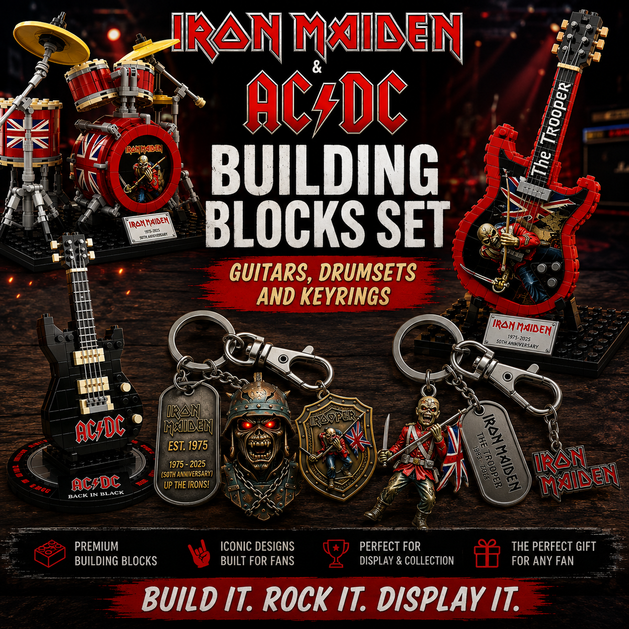 Legendary Rock Collection Building Blocks Maiden & AC/DC