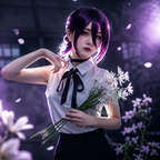 Reze Inspired Purple Cosplay Wig