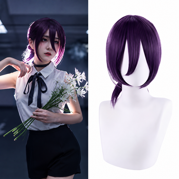 Reze Inspired Purple Cosplay Wig