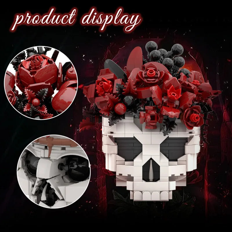 2026 Halloween MOC Building Block Collection – Crow, Skull, Rose &amp; Gothic Display Models